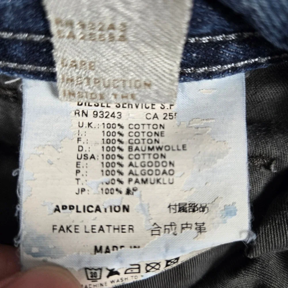 Diesel Safado Jeans Mens 32x32 Blue Good Distressed Oil Splatter Wash